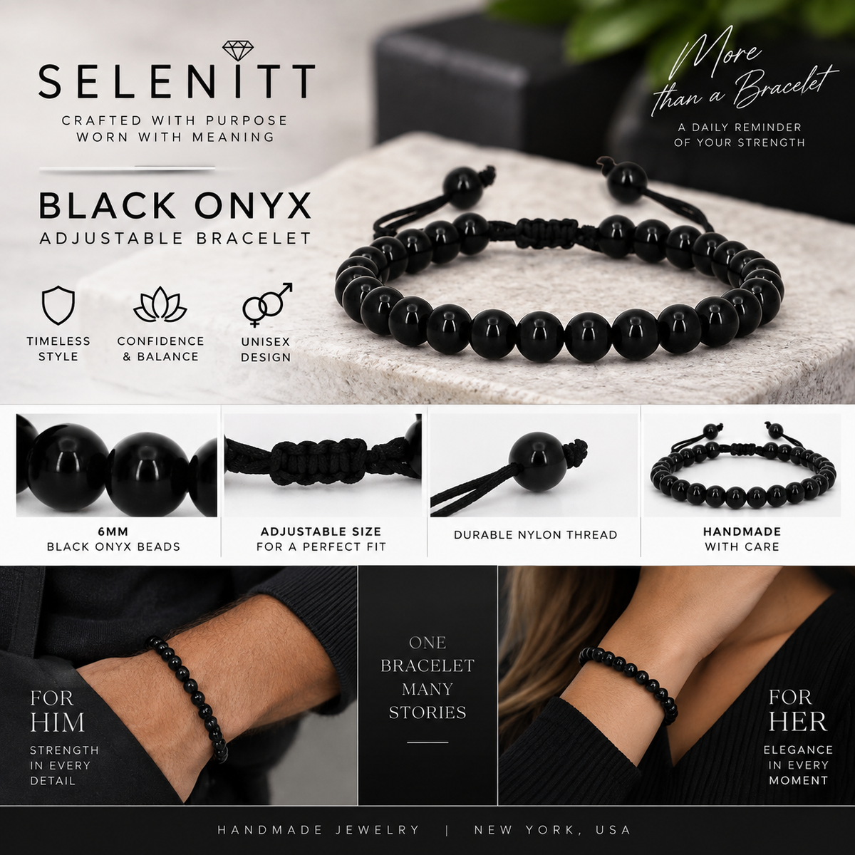 Black Onyx Classic Bracelet