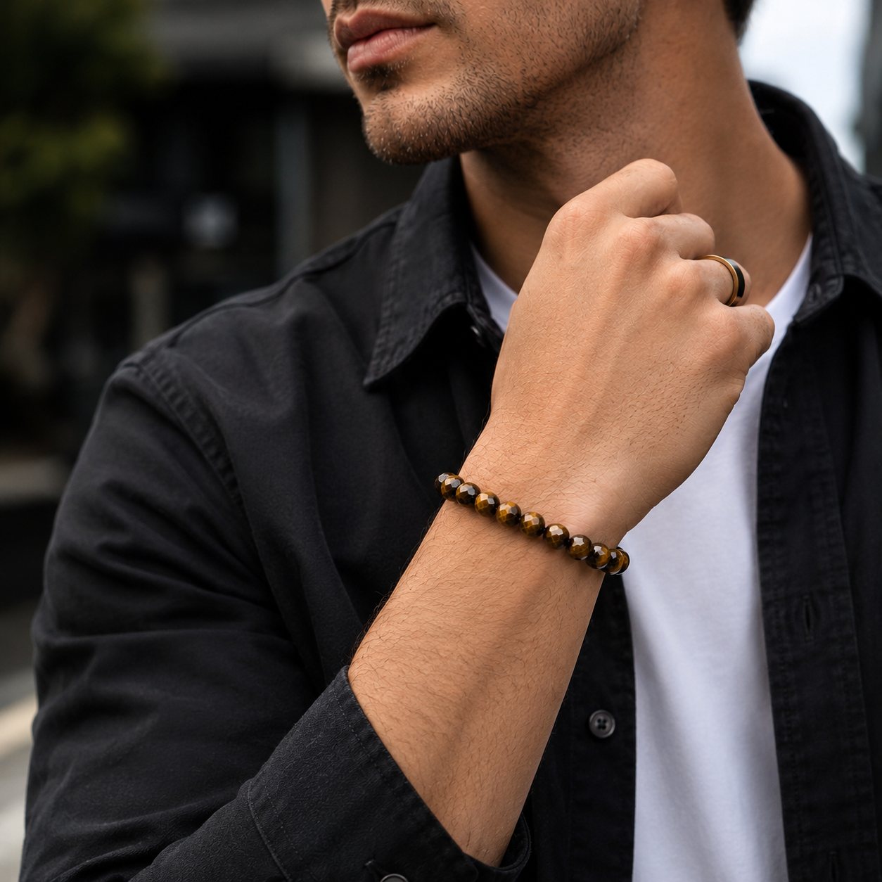 FACETED TIGER EYE