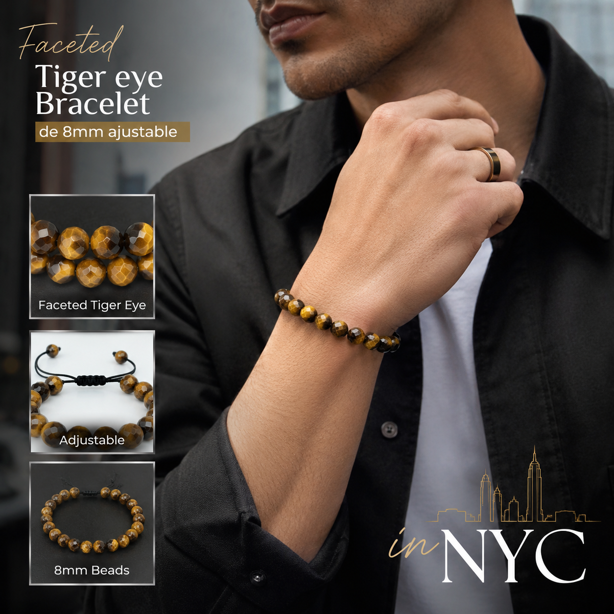 FACETED TIGER EYE