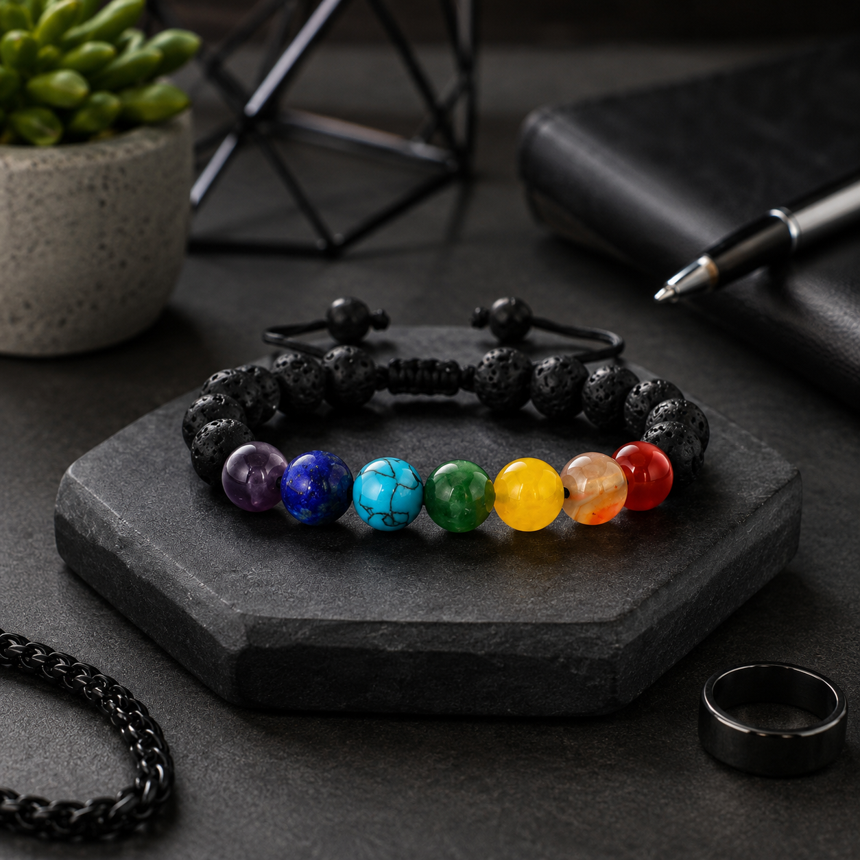 Seven Chakra and Lava Stone