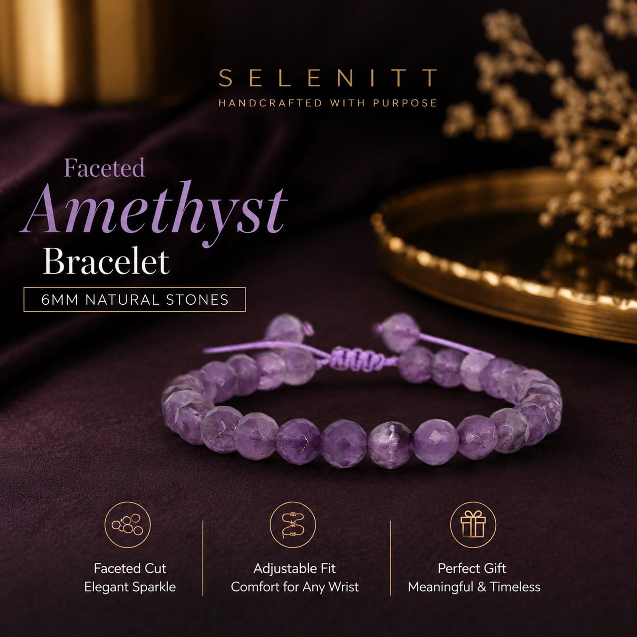 Faceted Amethyst – 6mm