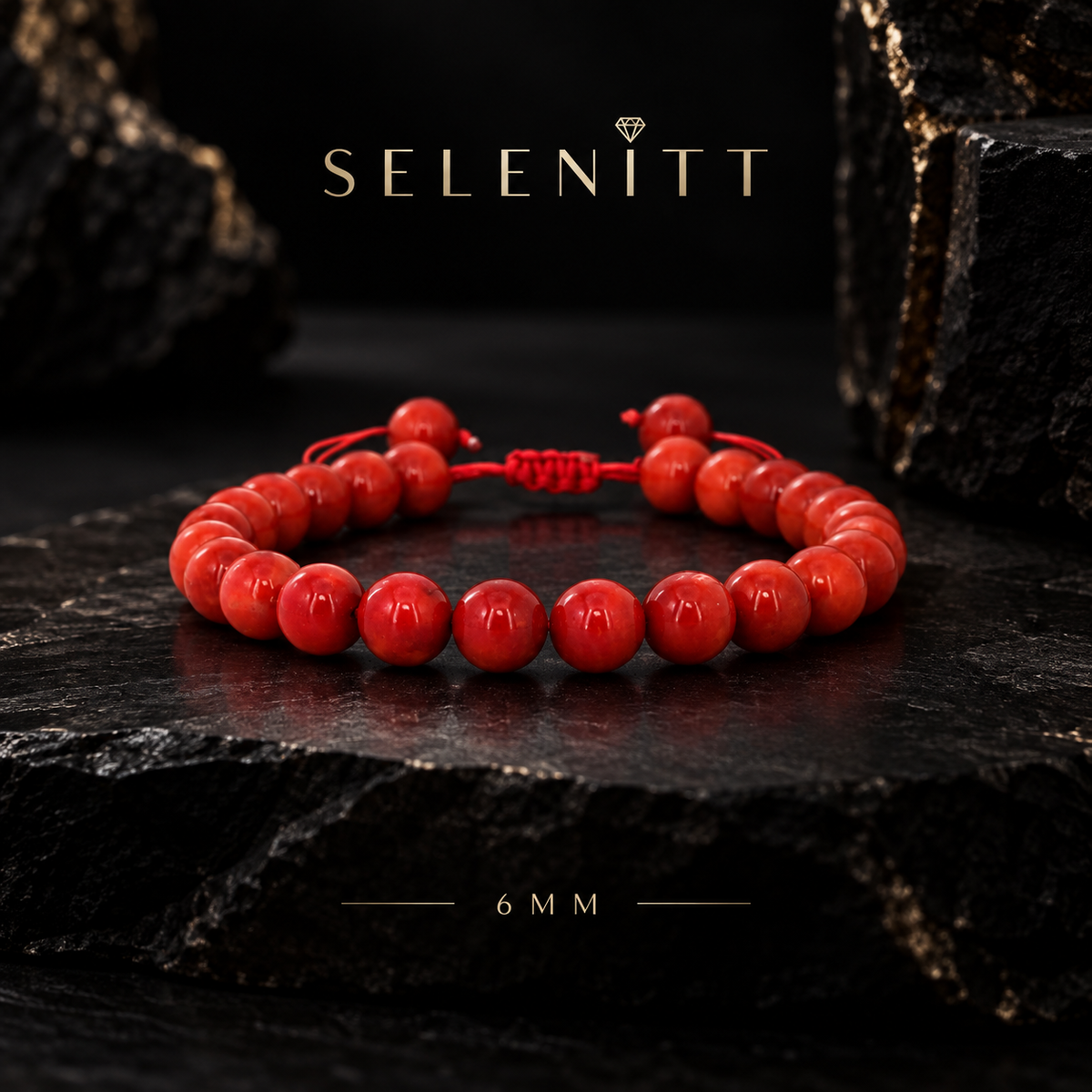 Red Coral Bracelet 6mm