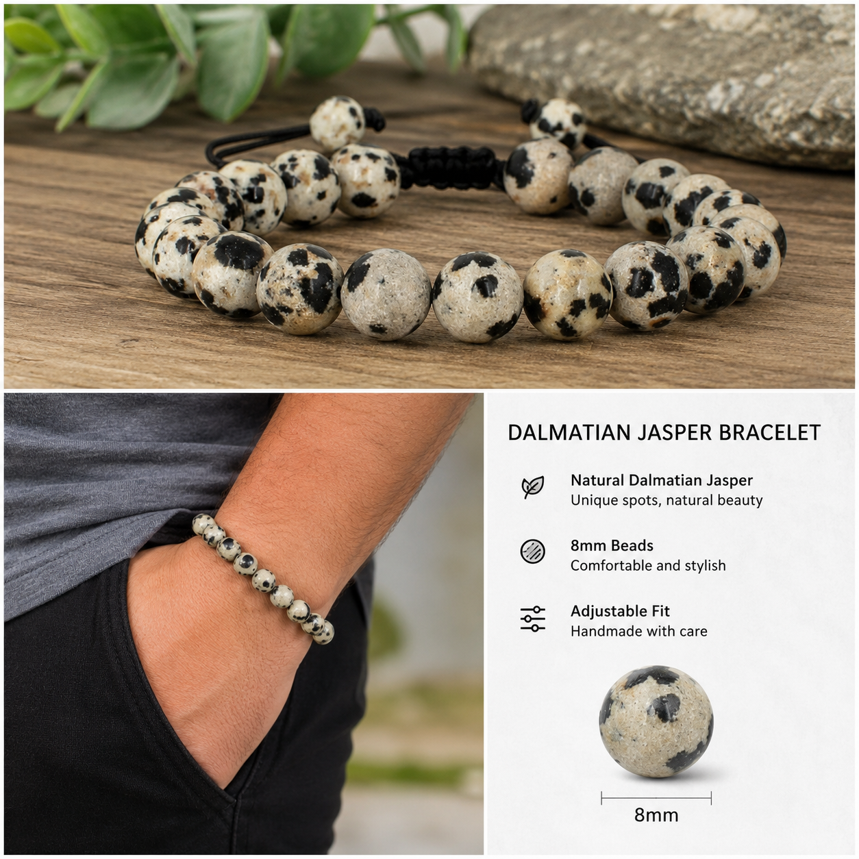 Dalmatian Jasper Bracelet