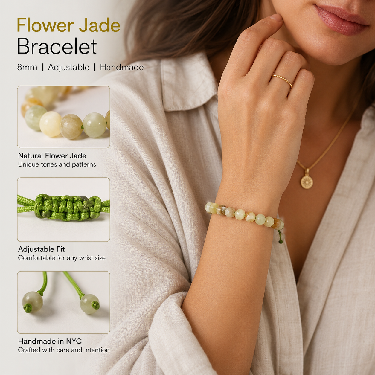 Flower Jade Bracelet