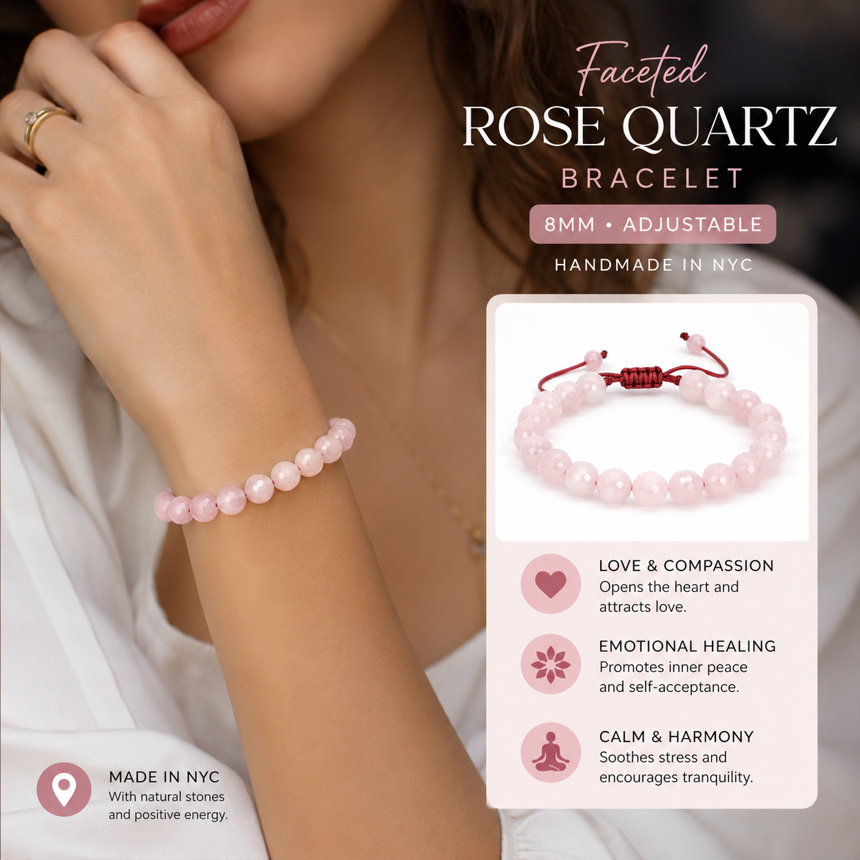 FACETED ROSE QUARTZ