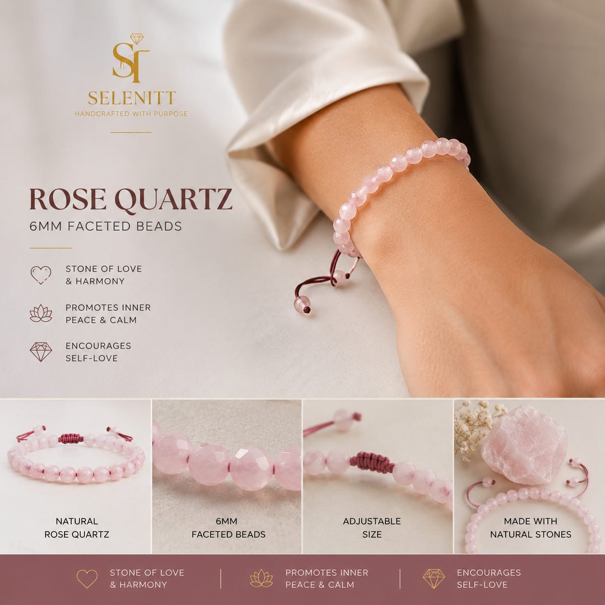 FACETED ROSE QUARTZ