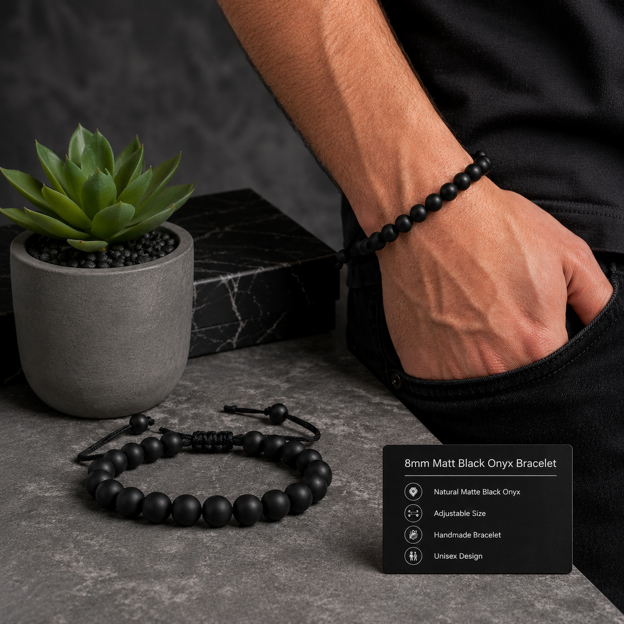 Matt Black Onyx Bracelet