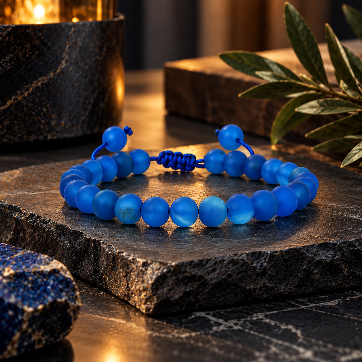 Matte Blue Onyx Bracelet | 6mm