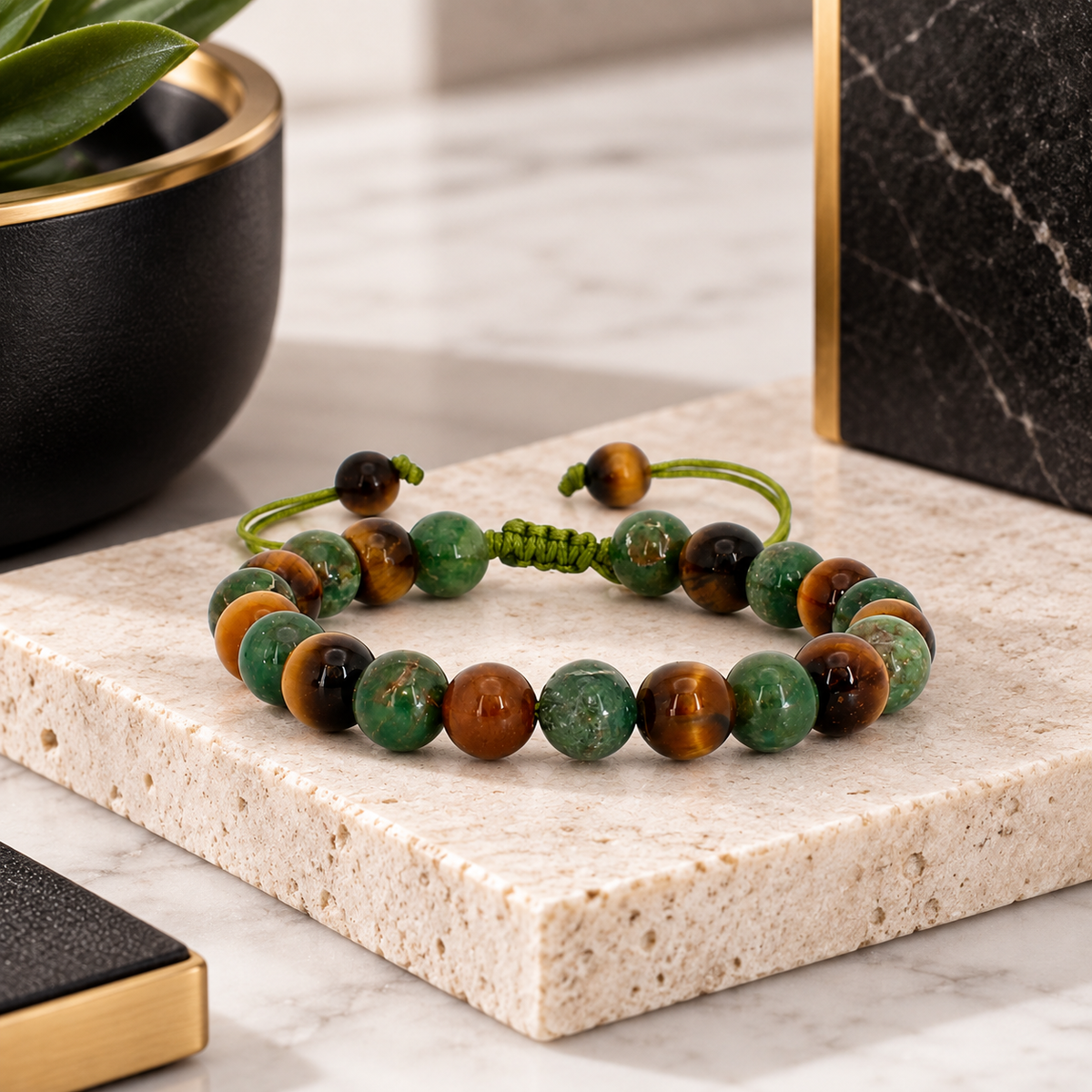 TIGER EYE AND AFRICAN JADE