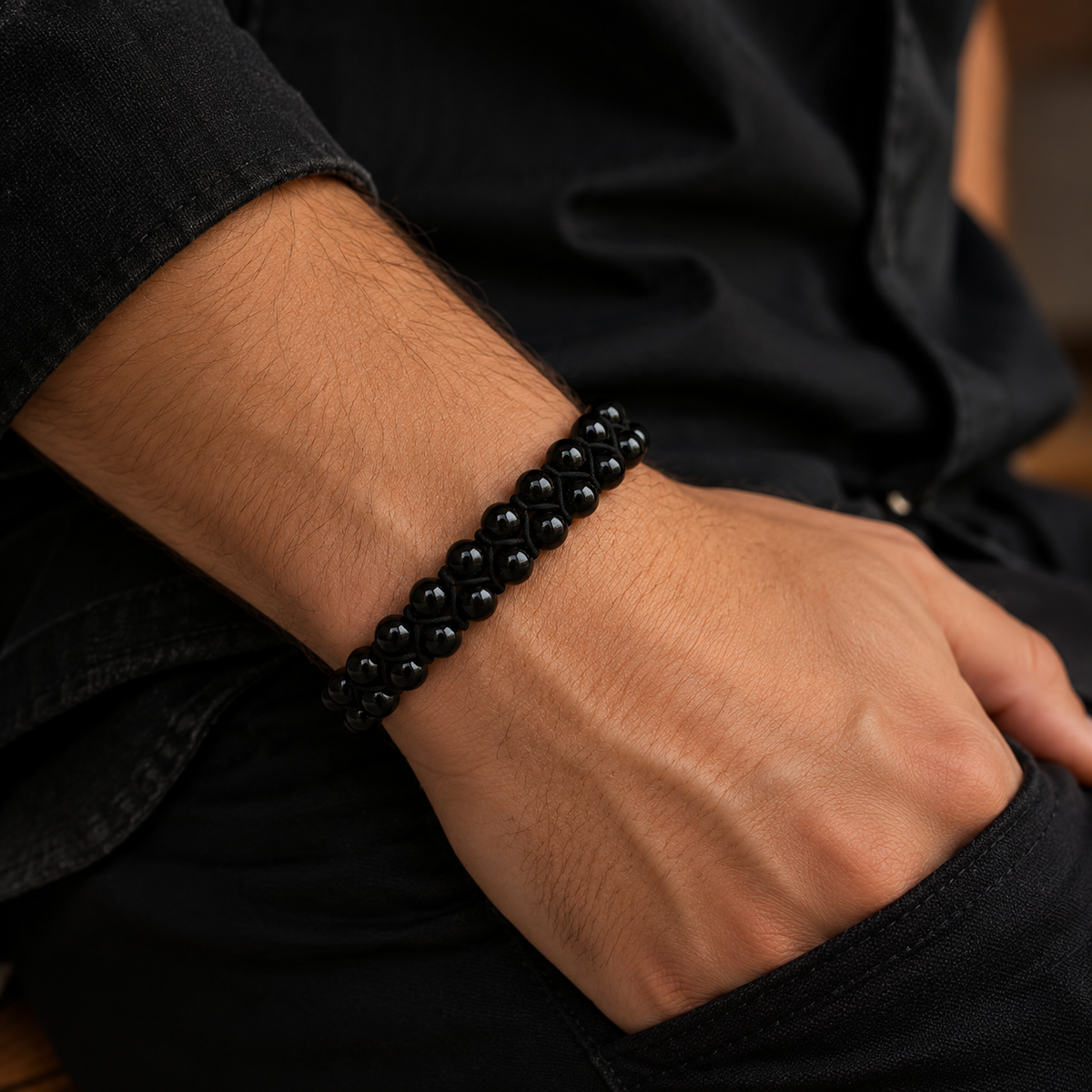 TWO-ROW BLACK ONYX