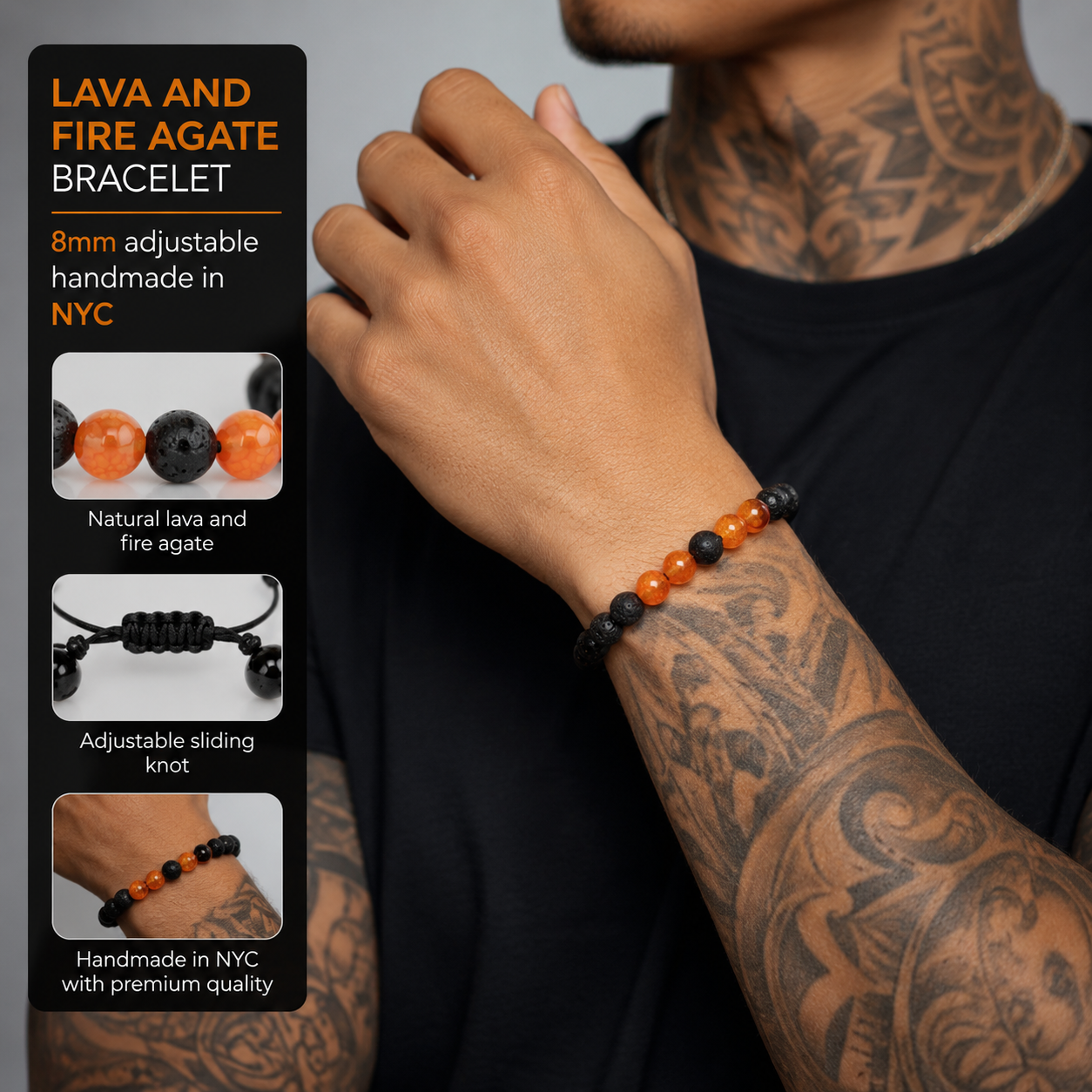 Lava Stone and Fire Agate