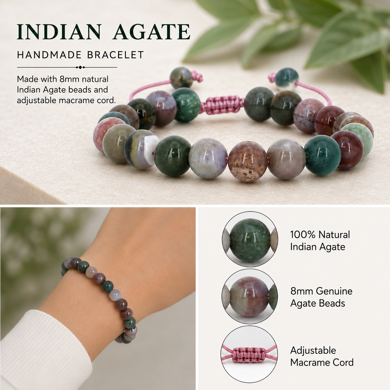 Indian Agate Bracelet