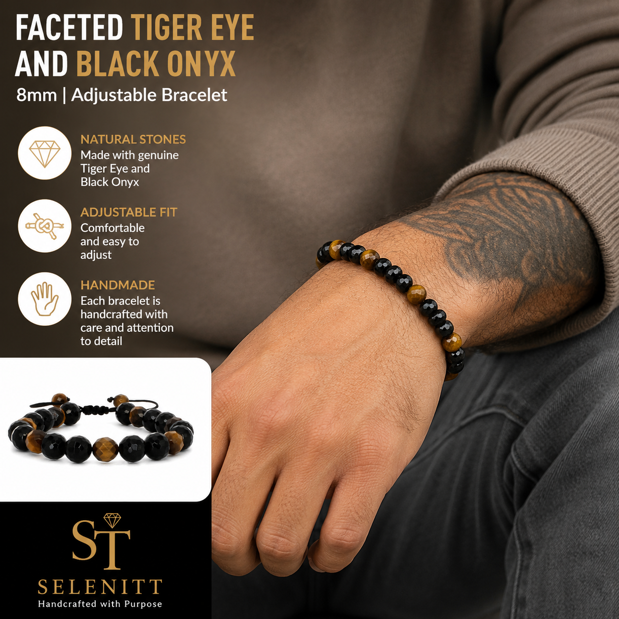 BLACK ONYX AND TIGER EYE