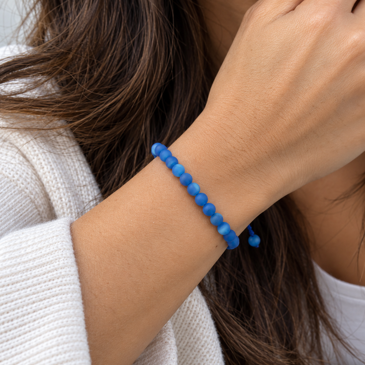 Matte Blue Onyx Bracelet | 6mm