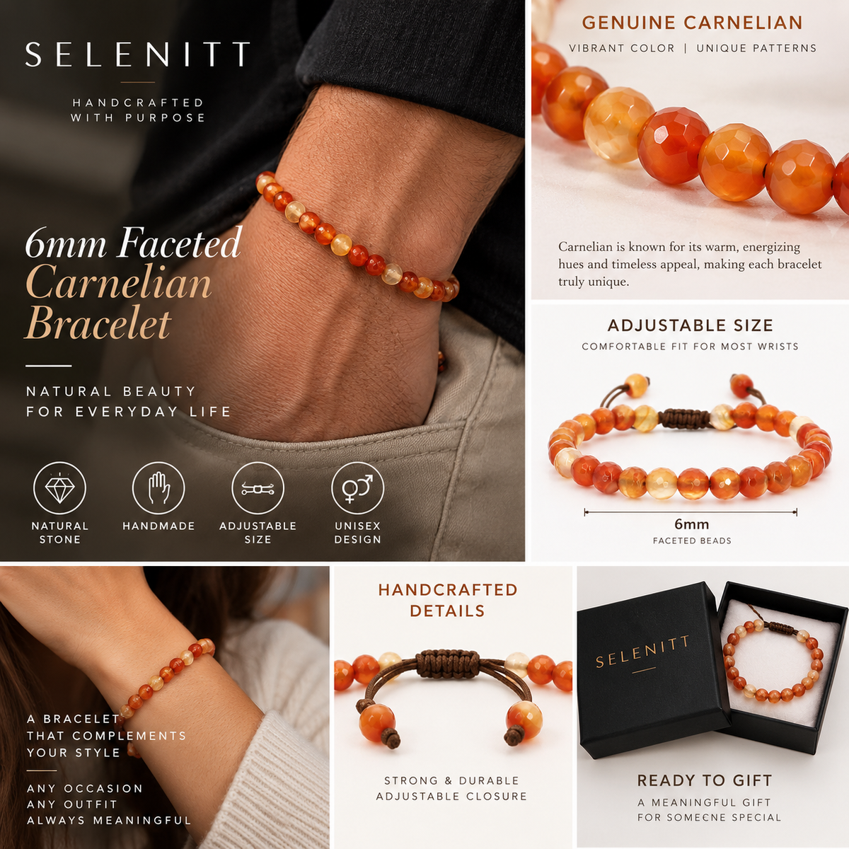 FACETED CARNELIAN