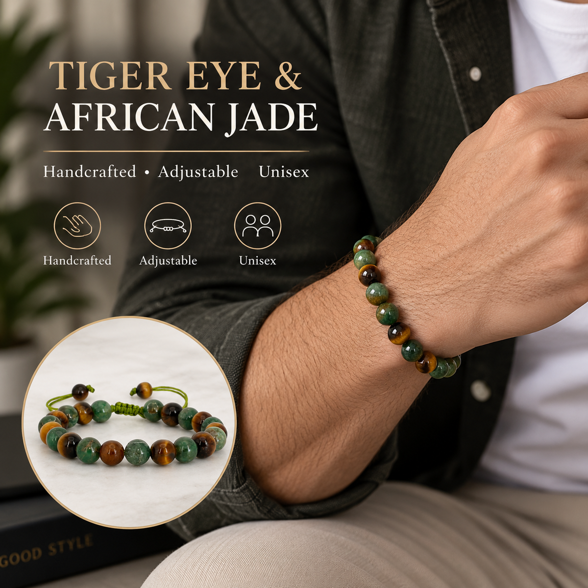 TIGER EYE AND AFRICAN JADE