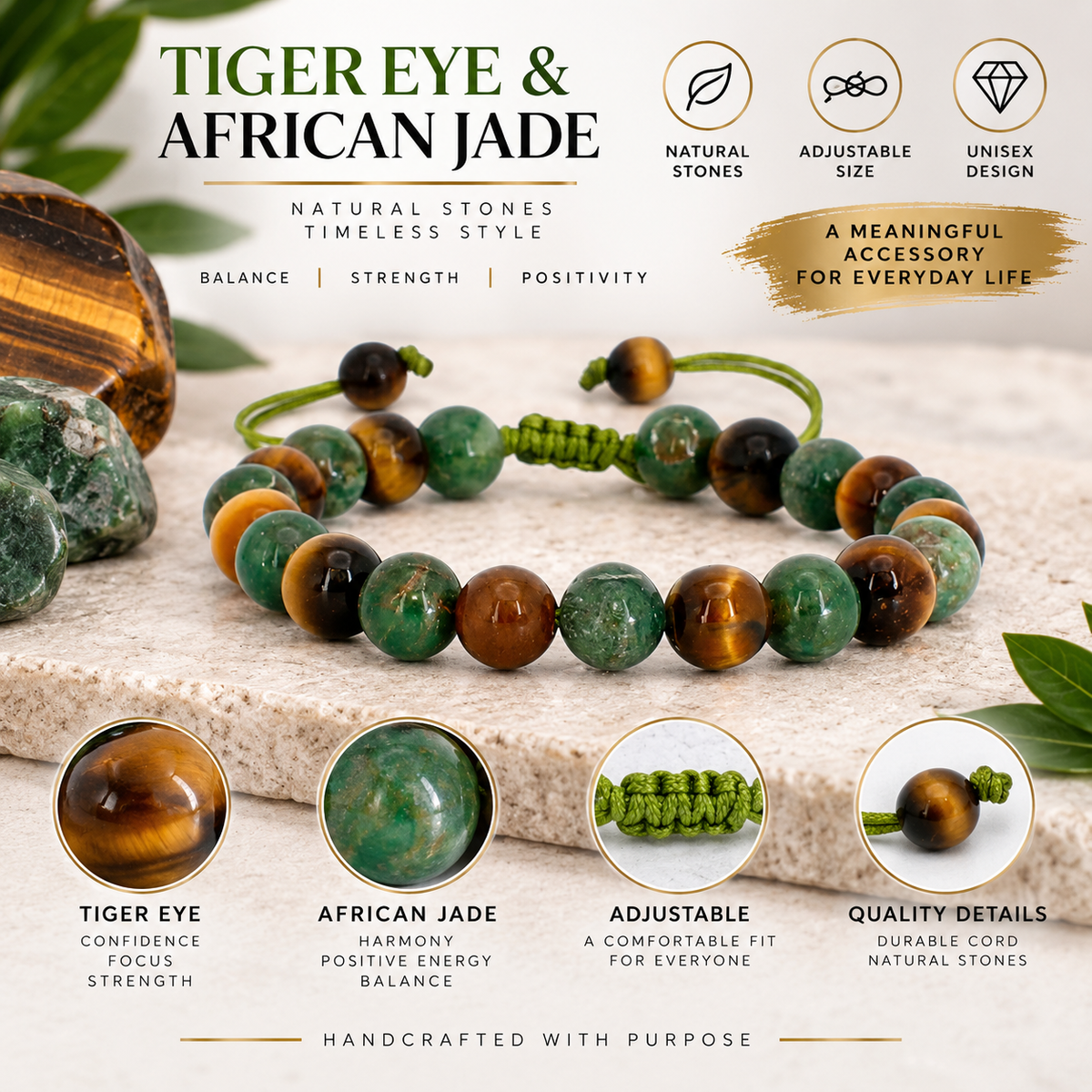 TIGER EYE AND AFRICAN JADE