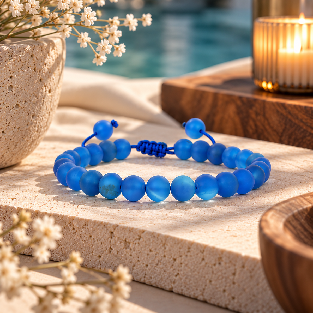Matte Blue Onyx Bracelet | 6mm