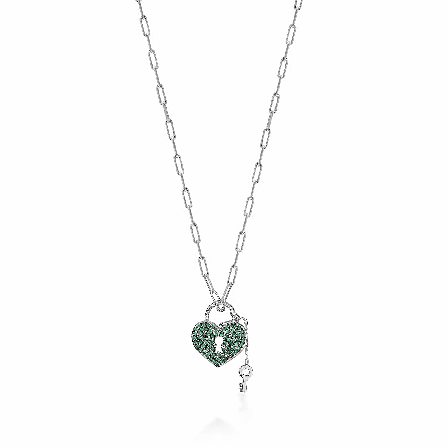 "Key to My Heart" Sterling Silver Necklace
