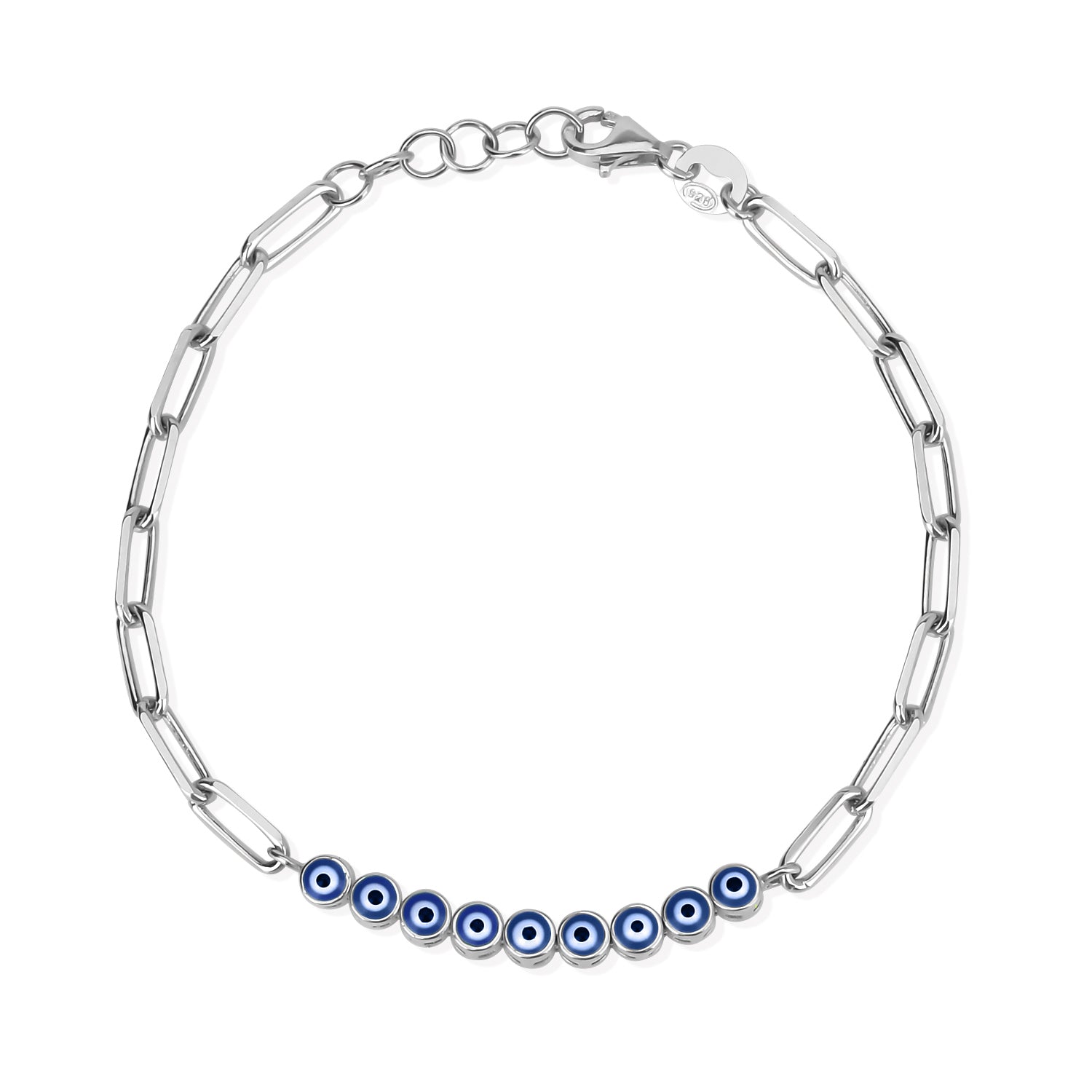 Sterling Silver Blue Eye Bracelet