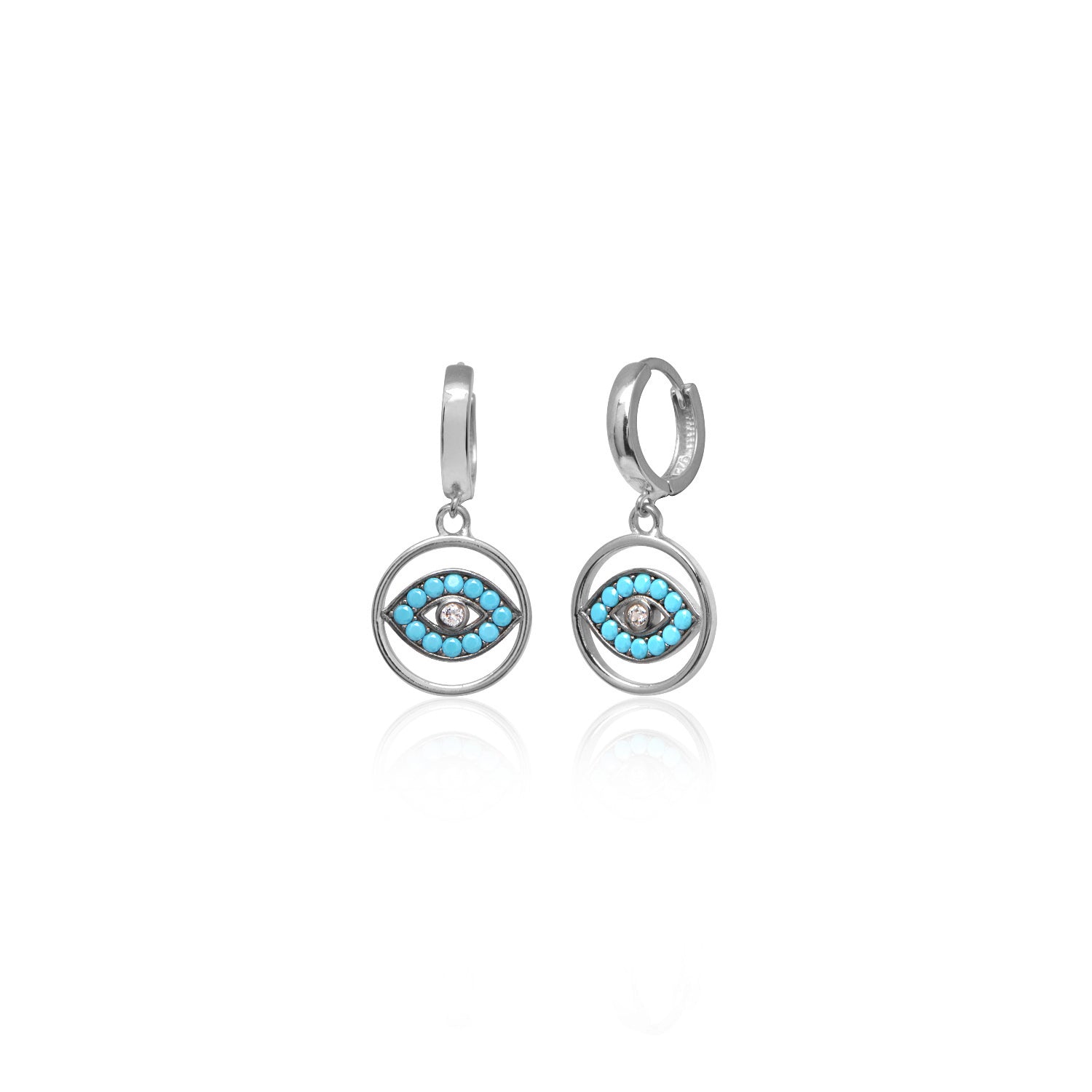 Sterling Silver Protection Hoop Earrings