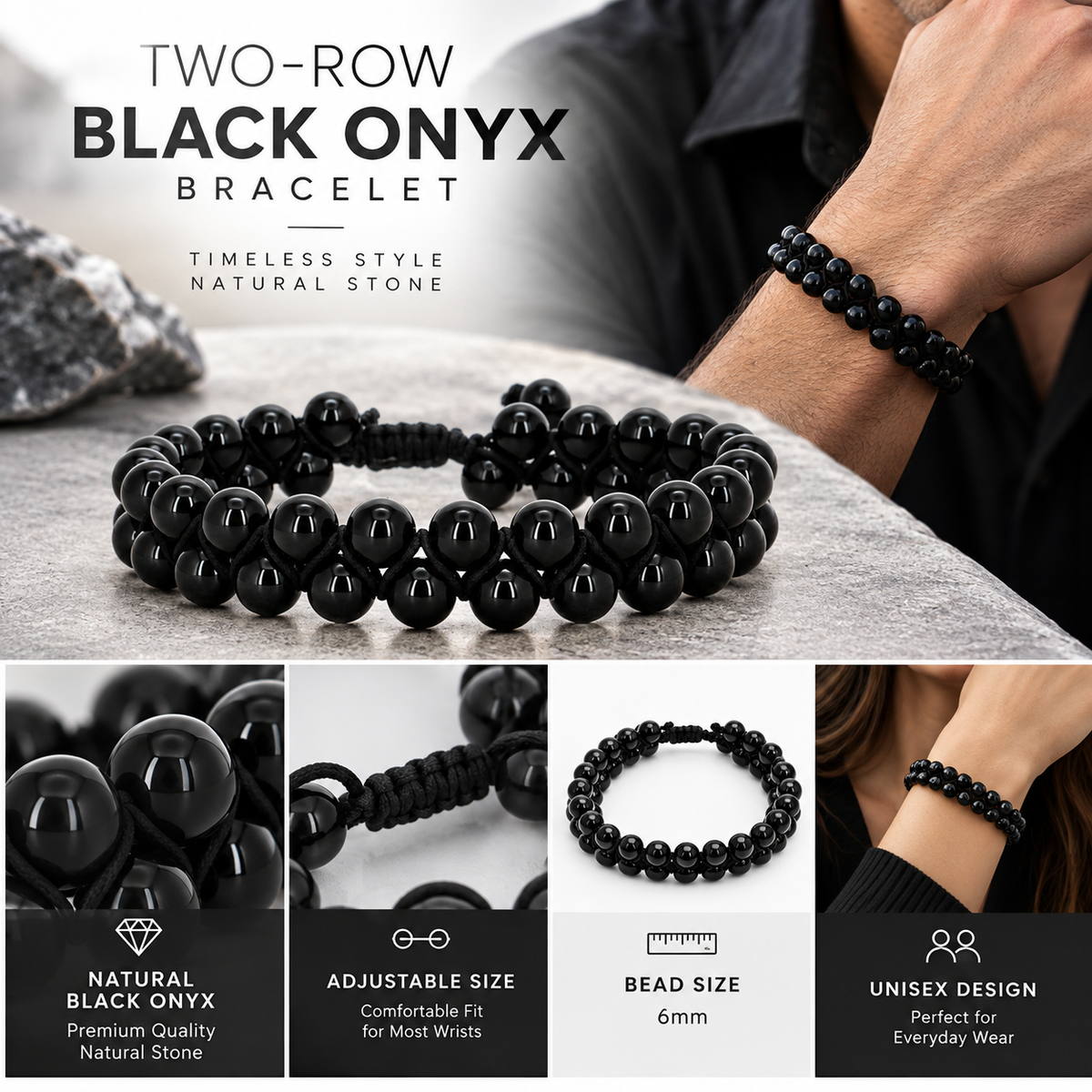 TWO-ROW BLACK ONYX