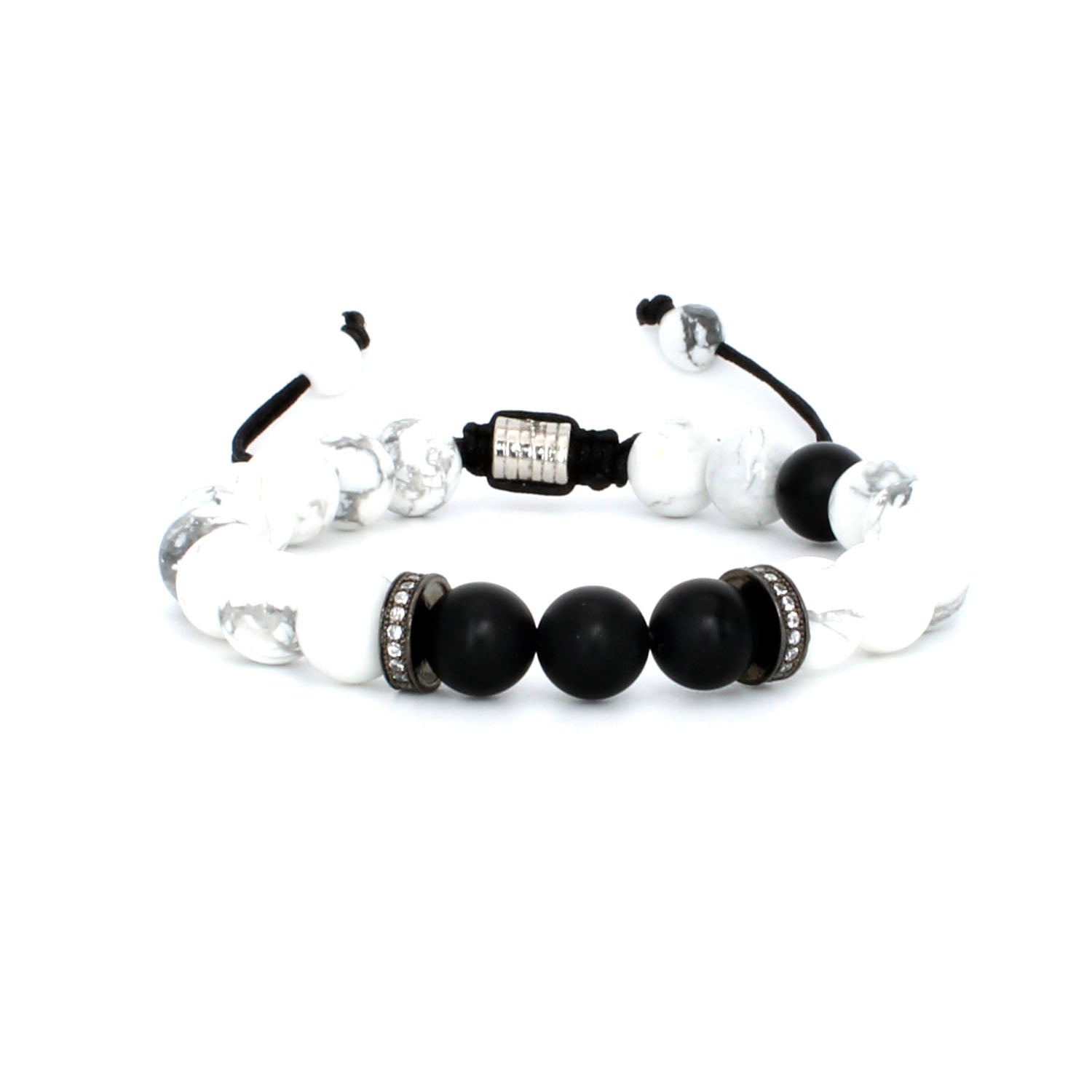 BLACK ONYX AND WHITE HOWLITE