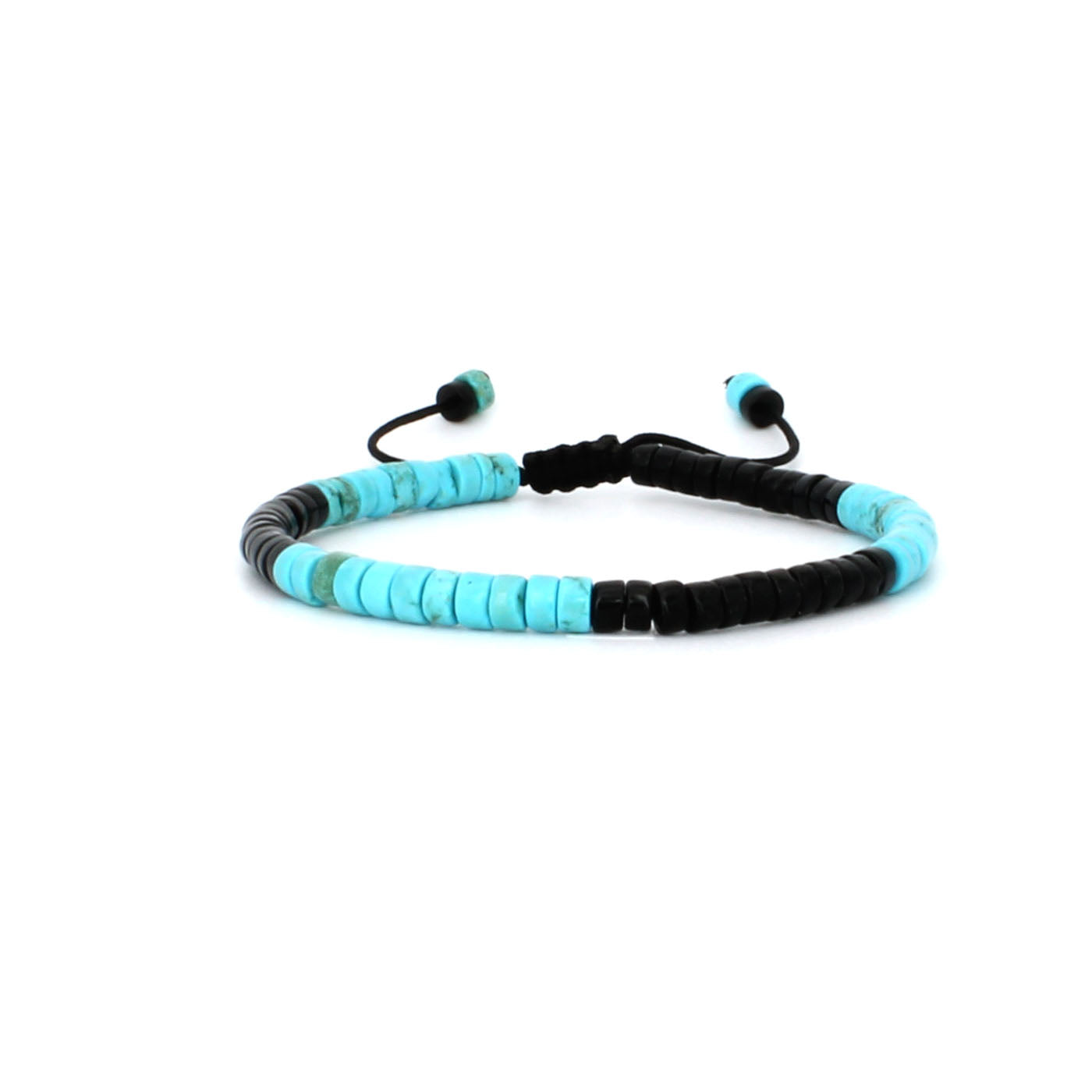 TURQUOISE AND BLACK ONYX HEISHI