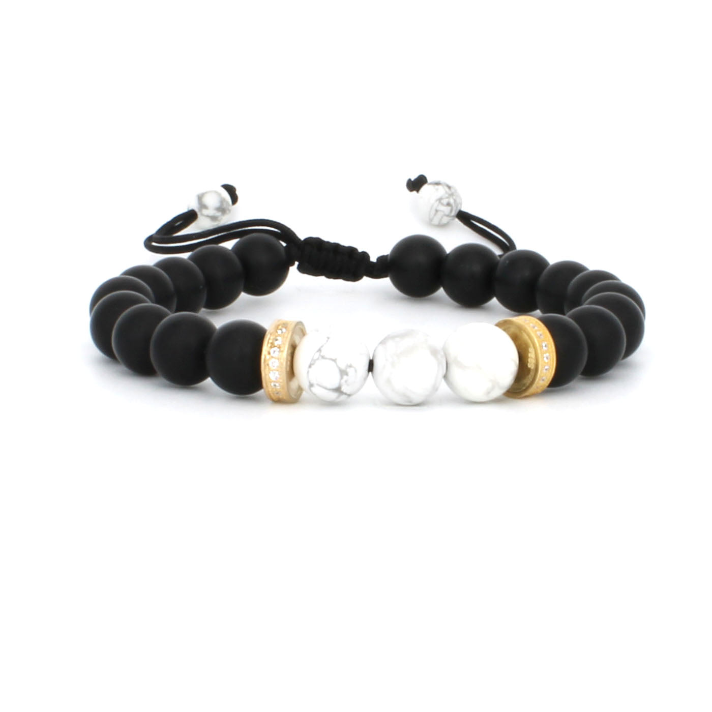 BLACK ONYX AND WHITE HOWLITE